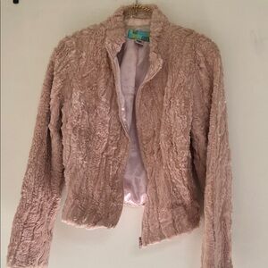 Beth Bowley Pink Faux Fur Jacket L